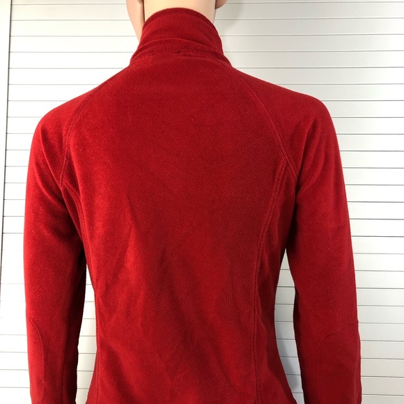 Napapijri Women's Full Zip Red Fleece Jacket w Elbow Patches and Pockets S - Picture 6 of 8